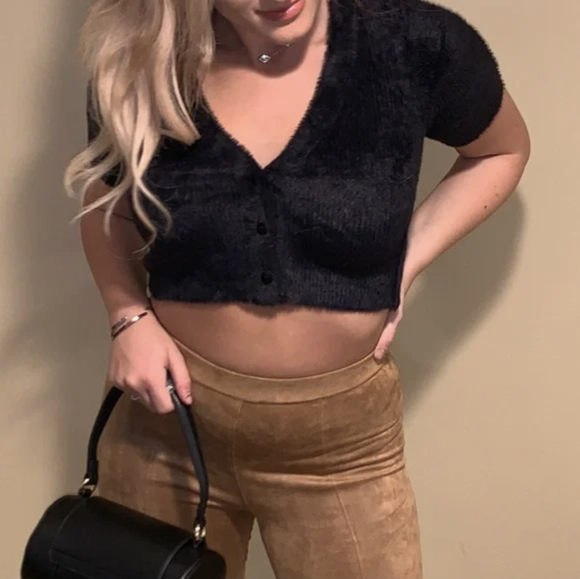 Black Cropped Cardigans